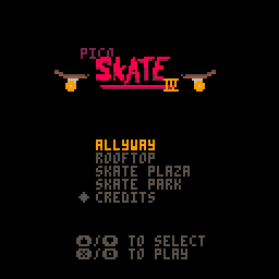 pico Skate IV - a tiny skateboard game